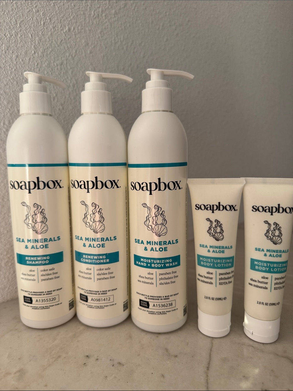 Soapbox Sea Minerals & Aloe Renewing Shampoo Conditioner Moisturizing Body Wash